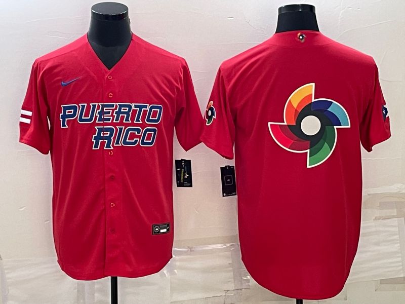 Men 2023 World Cub Blank Red Nike MLB Jersey5